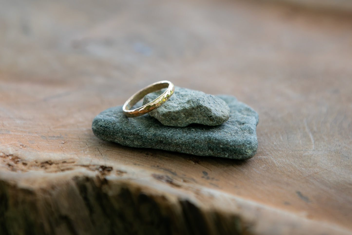 Gold Fill Hammered Ring Band