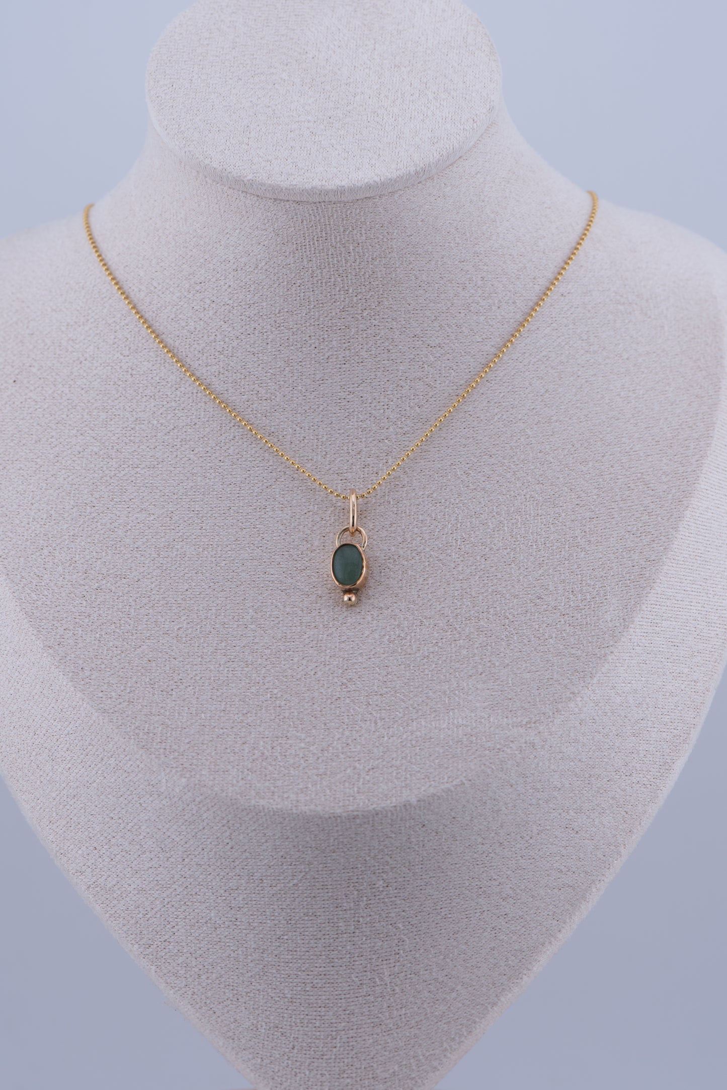 Green Aventurine Gold-Fill Pendant Necklace