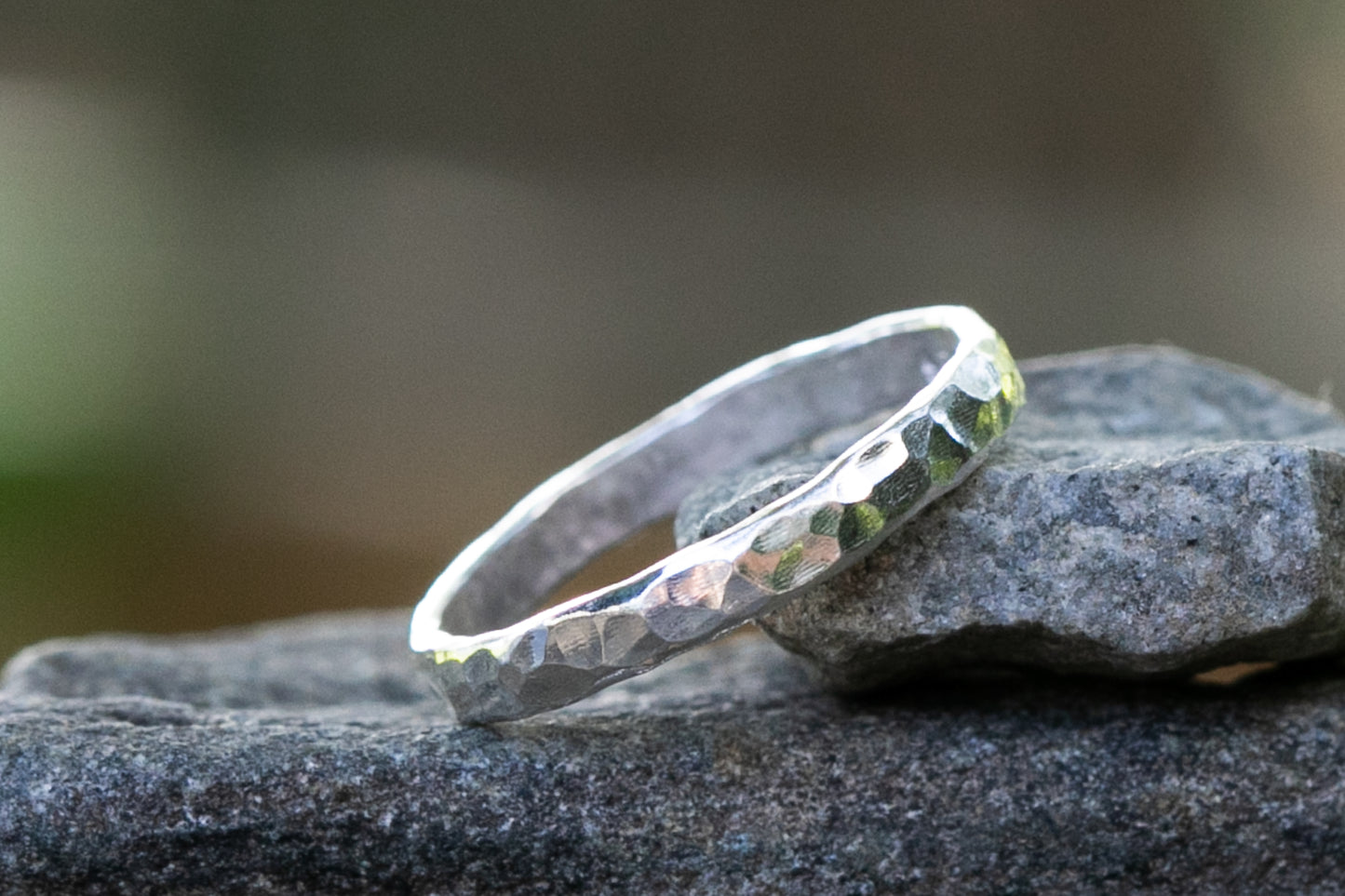 Sterling Silver Hammered Ring Band