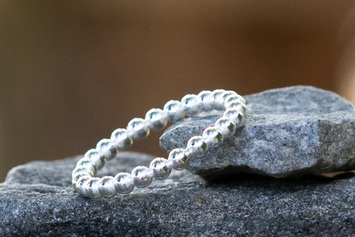 Sterling Silver Beaded Ring Band