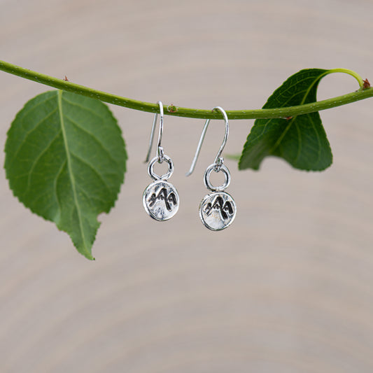 Mountain Stamped Dangle Earrings - 925 Sterling Silver