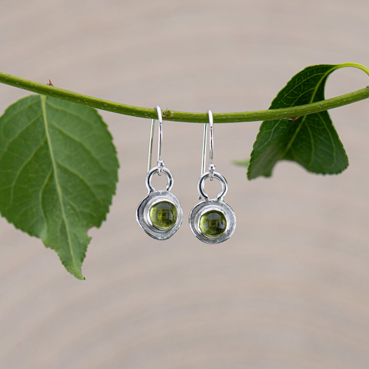 Peridot Sterling Silver Dangle Earrings