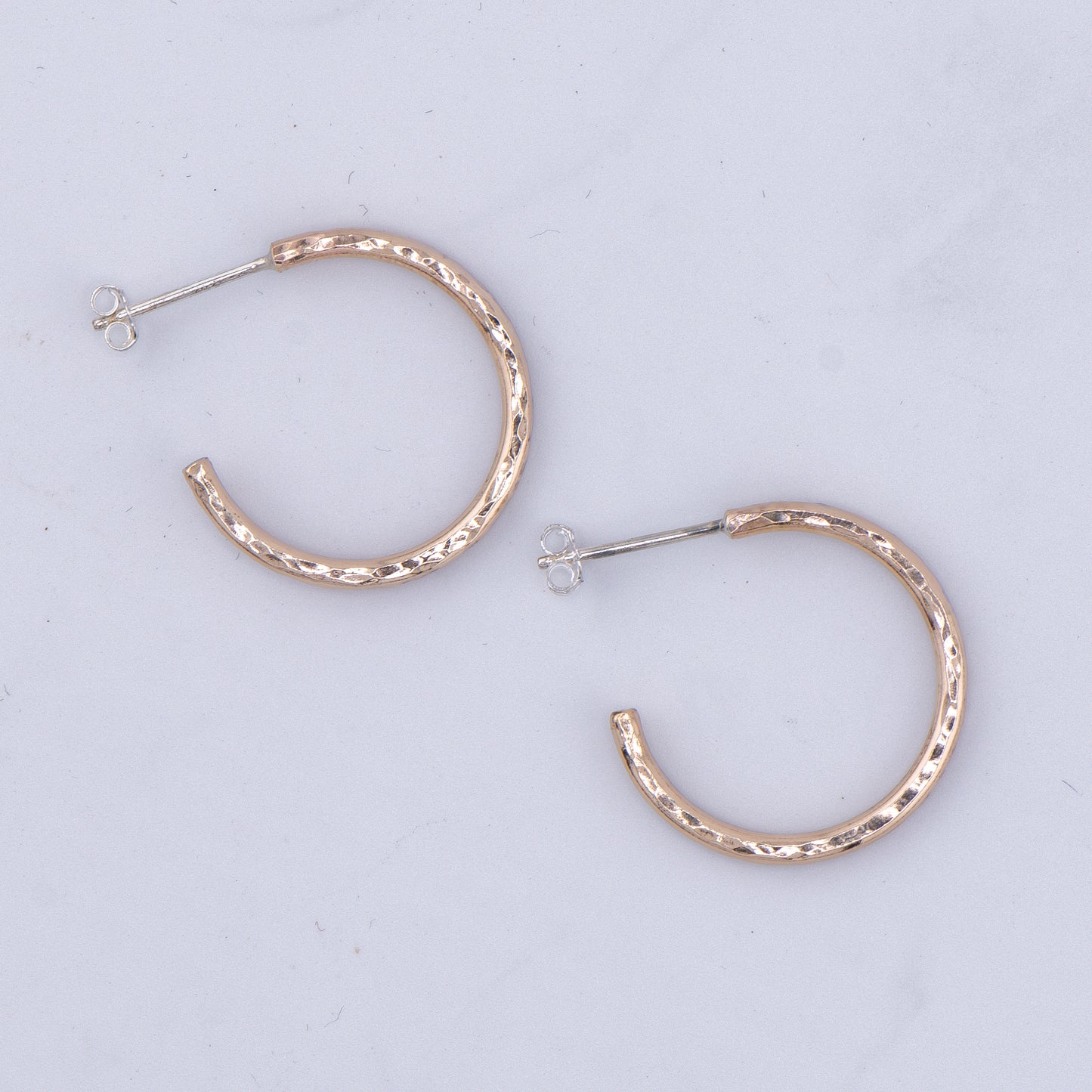 Gold-Filled Hammered Hoop Earrings