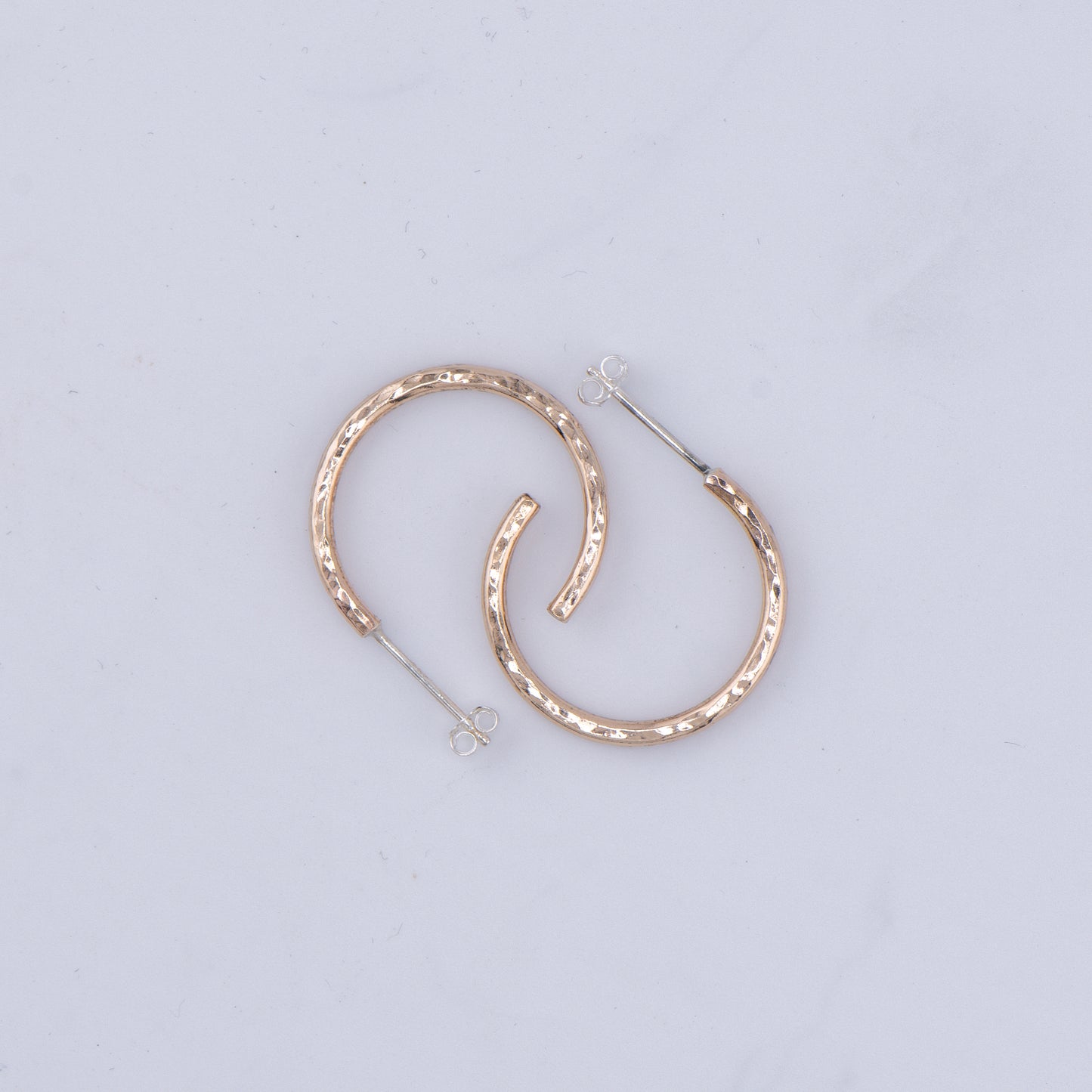 Gold-Filled Hammered Hoop Earrings