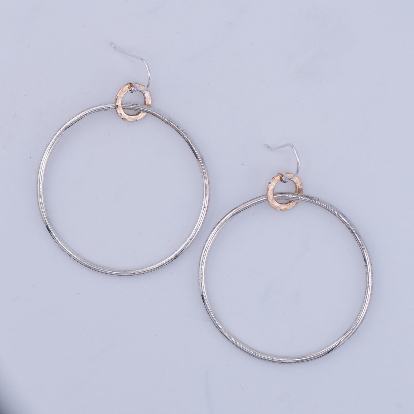 Two-Tone Gold-Filled & Sterling Silver Linked Hoop Earrings