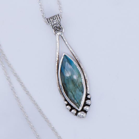 Labradorite Pendant - Sterling silver Chain included