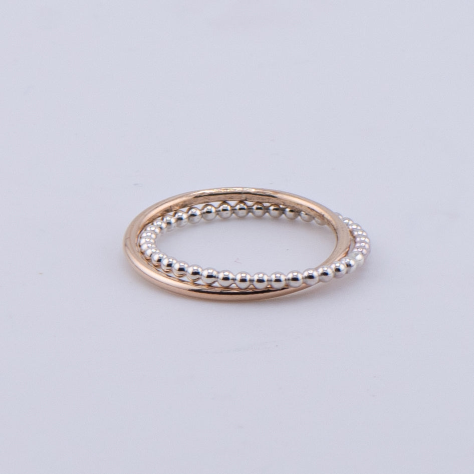 Two-Tone Gold-Filled &amp; Sterling Silver Interlocking Ring