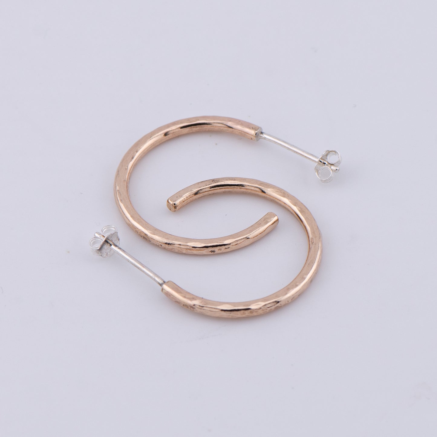 Gold-Filled Hammered Hoop Earrings