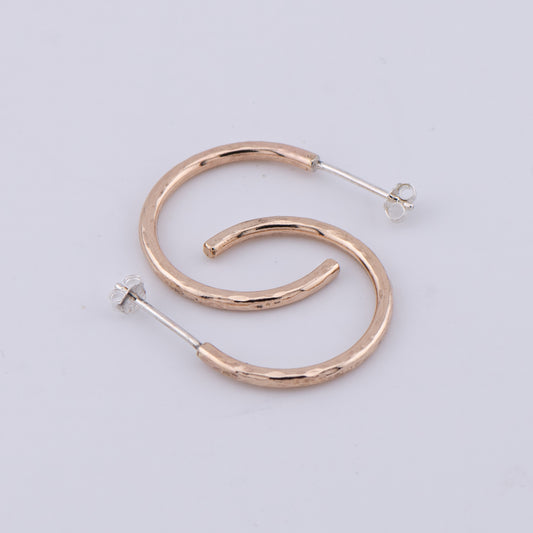 Gold-Filled Hammered Hoop Earrings