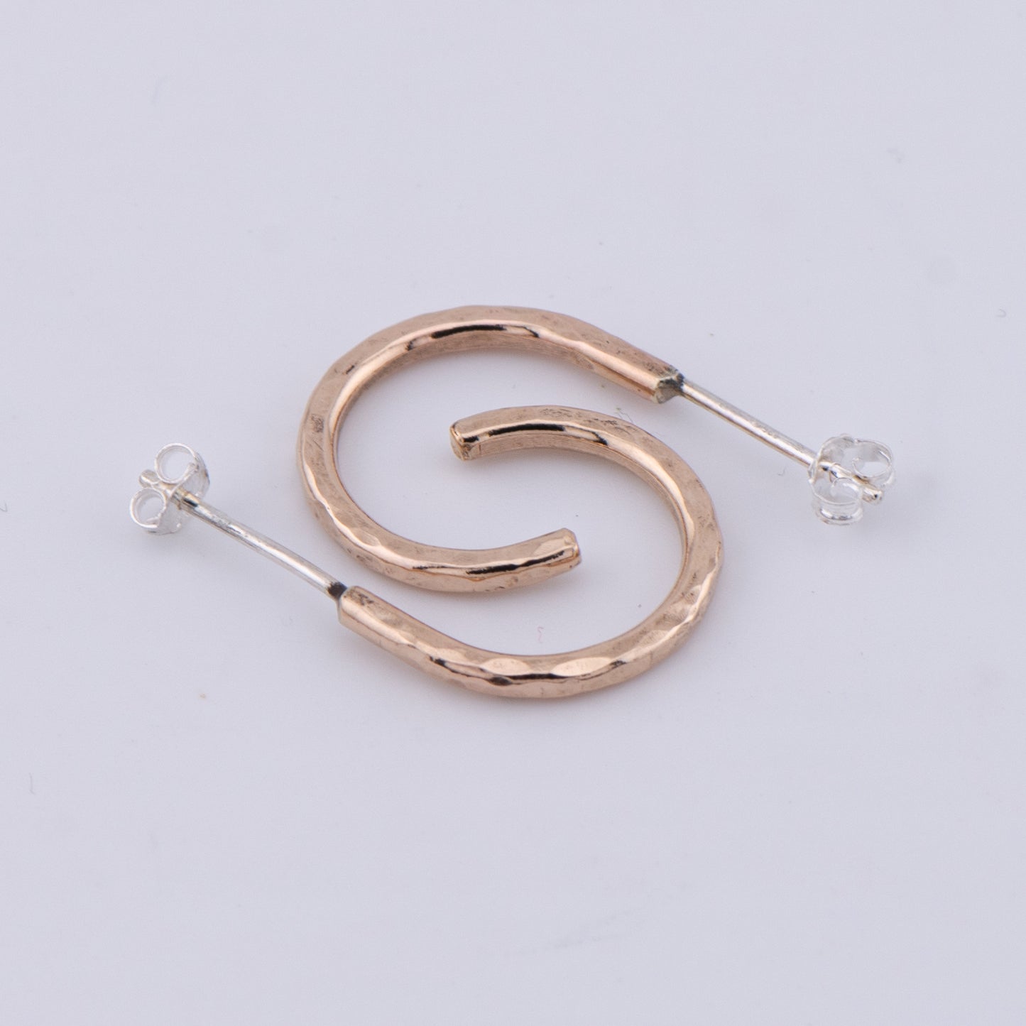 Gold-Filled Hammered Hoop Earrings