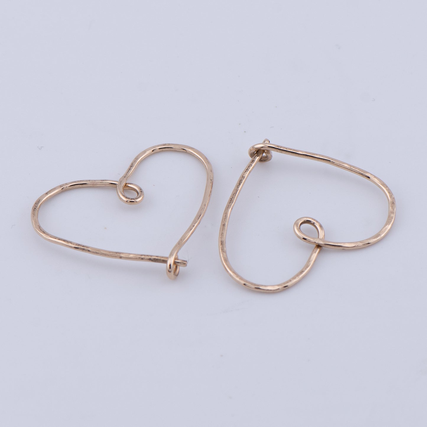 Gold-Filled Hammered Heart Hoop Earrings