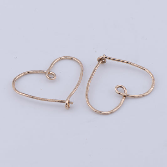 Gold-Filled Hammered Heart Hoop Earrings