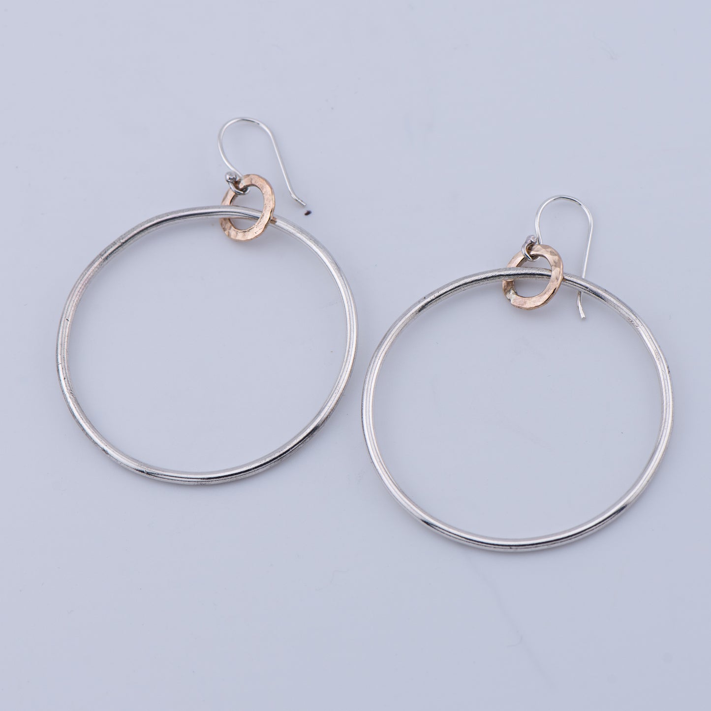 Two-Tone Gold-Filled & Sterling Silver Linked Hoop Earrings