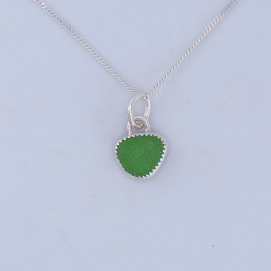Green Sea Glass Necklace – Sterling Silver