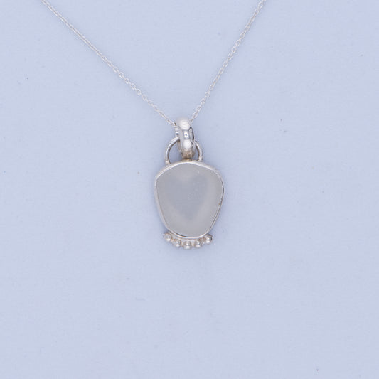 Sea Glass Heart Sterling Silver Necklace