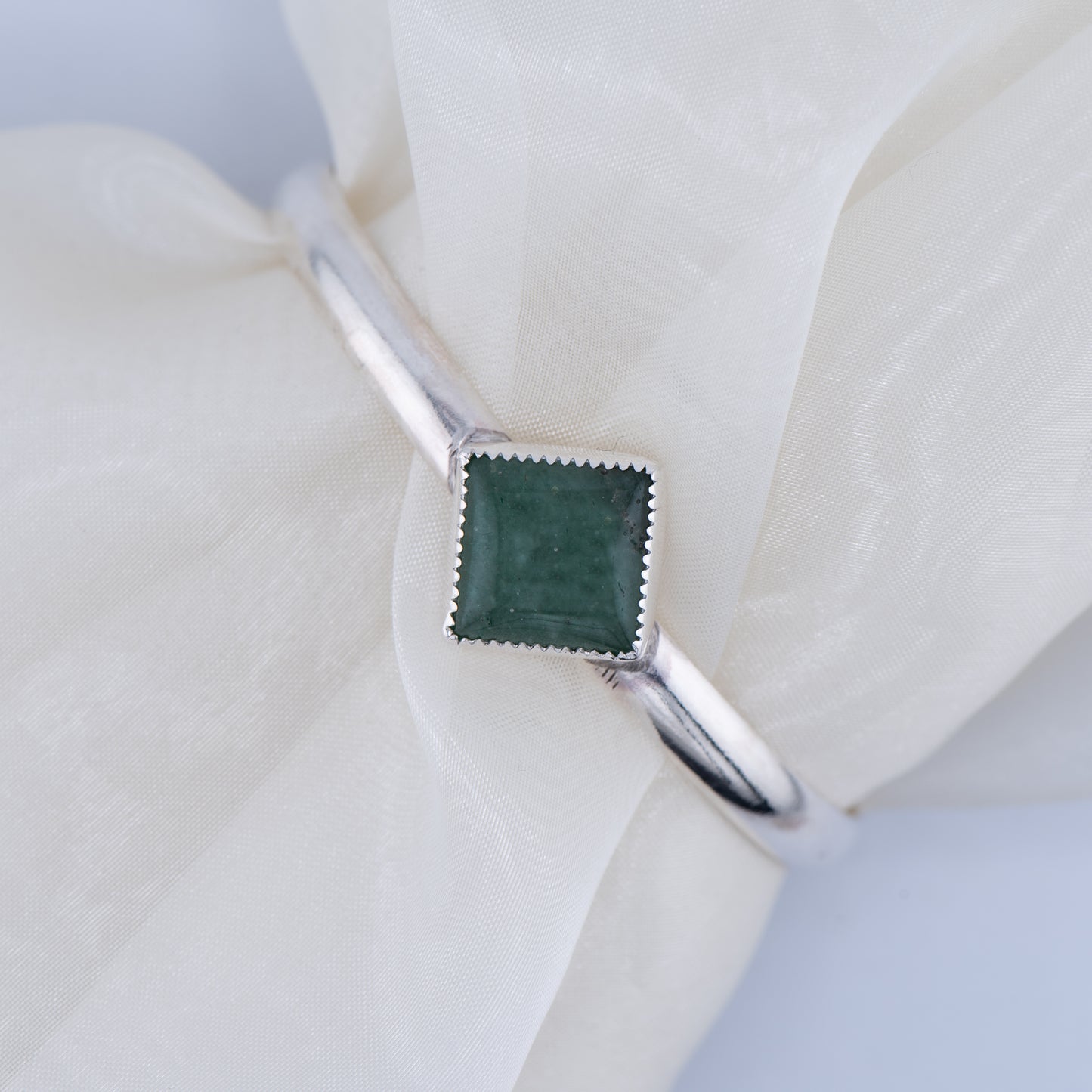 Green Aventurine Sterling Silver Cuff Bracelet