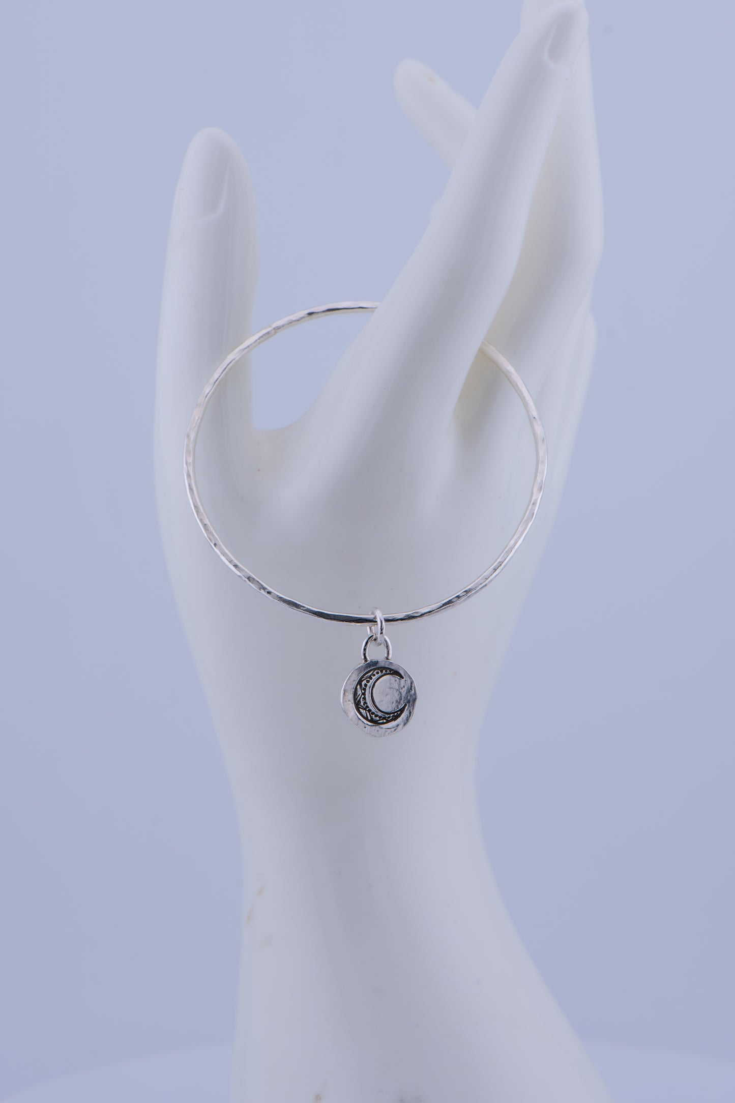 Sterling Silver Crescent Moon Bangle
