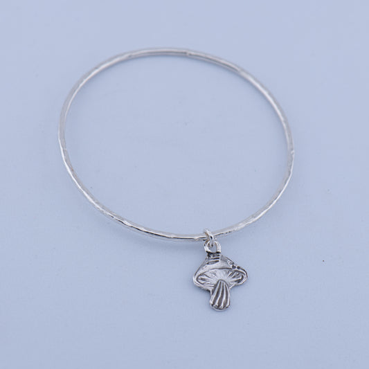 Sterling Silver Mushroom Bangle