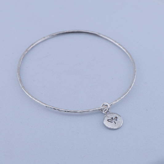 Sterling Silver Dragonfly Bangle