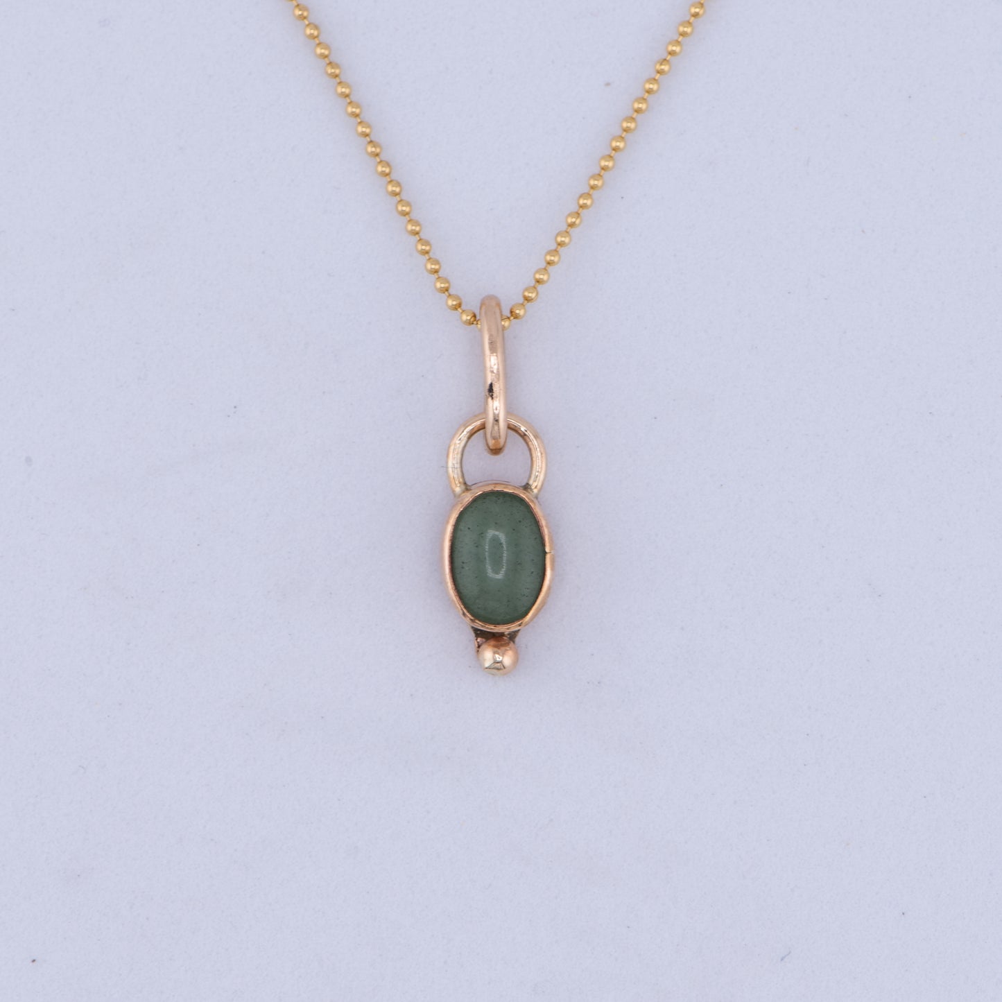 Green Aventurine Gold-Fill Pendant Necklace