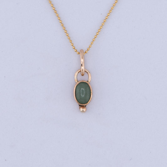 Green Aventurine Gold-Fill Pendant Necklace